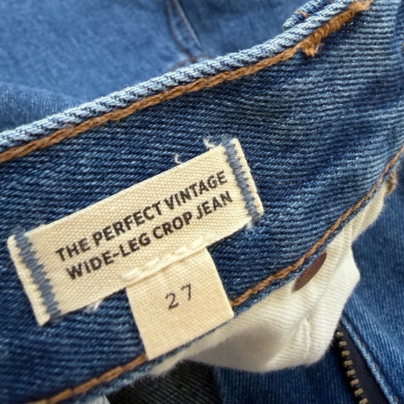 Madewell Perfect Vintage Wide Leg Crop Jeans Floral Size 27 - Picture 10 of 11